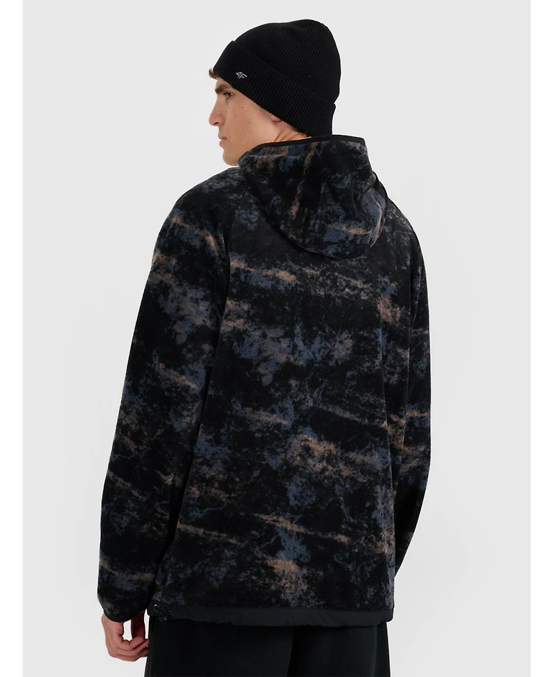 4F Men's regular fleece with hood - multicolour
