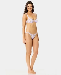California Waves Women's Blooming Garden Bungee Strap Swim Bottoms