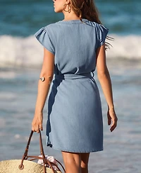 Cupshe Women's Hard to Get Blue Mini Beach Dress