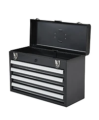 Mecale Metal Tool Box, 20.5", Portable 4-Drawer Tool Chest, Eva Liners, Locking Ball-Bearing Slides, Powder-Coat