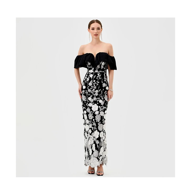 Bariano Women's Halo Off Shoulder Maxi