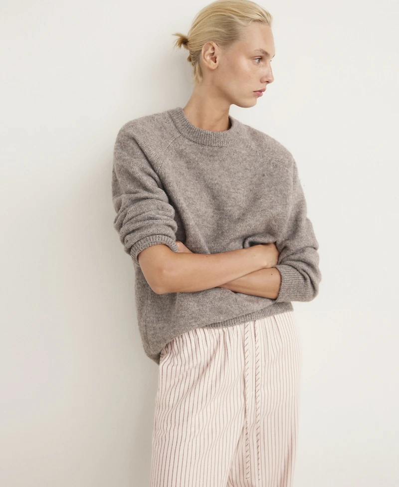 Mango Women's Woven Striped Flannel Pants