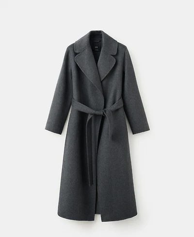 Mango Women's Belt Handmade Wool Coat