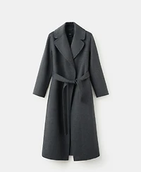 Mango Women's Belt Handmade Wool Coat