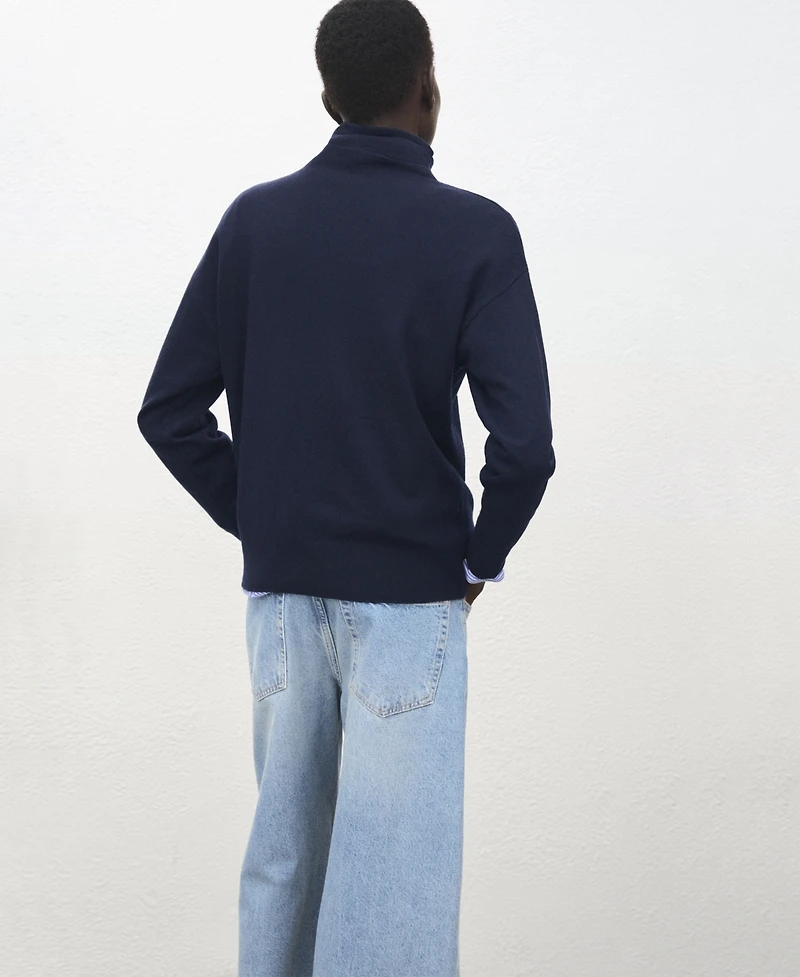 Mango Women's Draped Turtleneck Sweater