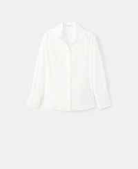Mango Women's Lace Accents Embroidered Shirt