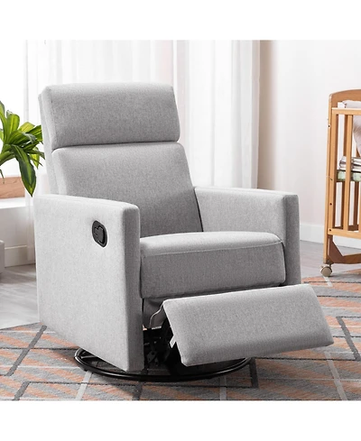 Boyel Living Modern Upholstered Nursery Chair Rocker Plush Seating Glider Swivel Recliner Chair