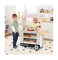 Hongge Kids Pretend Food Cart with Accessories and Storage