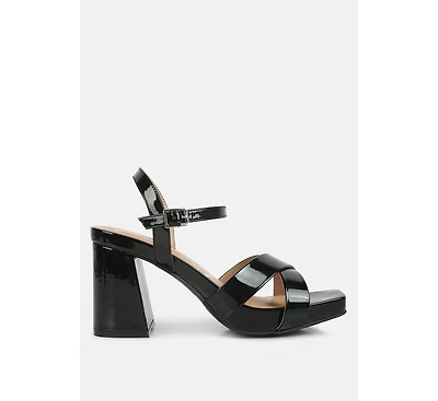 London Rag Womens Baxter Criss Cross Block Sandals