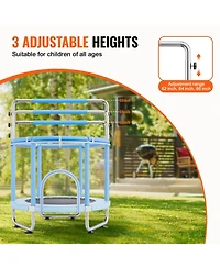 Mecale Kids Trampoline, 55" (4.6 ft), Enclosure Net & Basketball Hoop, Indoor/Outdoor, Ages 3