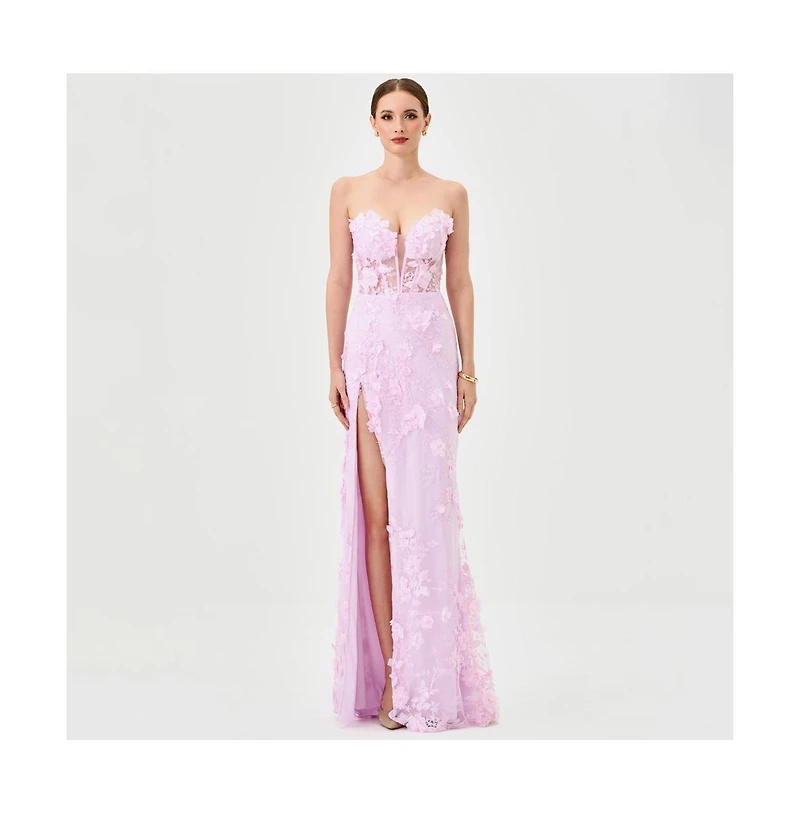 Bariano Women's Teri 3D Floral Gown