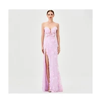 Bariano Women's Teri 3D Floral Gown