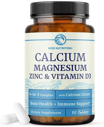 Calcium, Magnesium, Vitamin D, and Zinc Tablets, 90ct