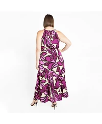 City Chic Plus Halter Print Maxi Dress