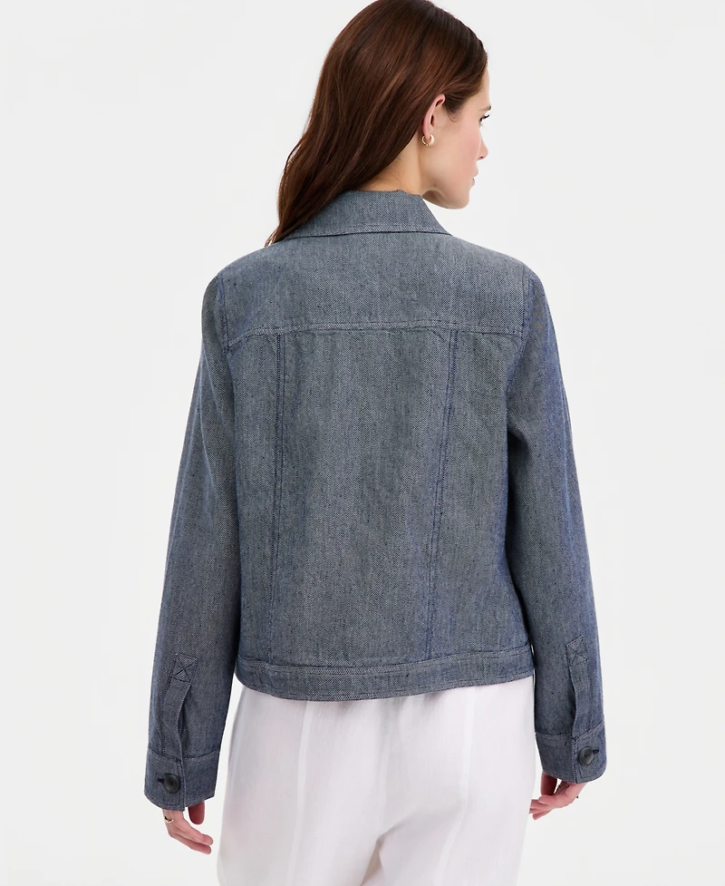 Charter Club Petite Relaxed Fit Collared Field Jacket, Macy's Exclusive