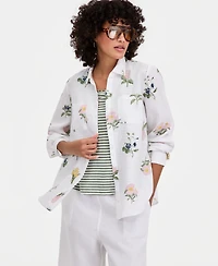 Charter Club Petite 100% Linen Button-Front Shirt, Created for Macy's