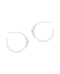 And Now This Crystal Post C Hoop Earrings