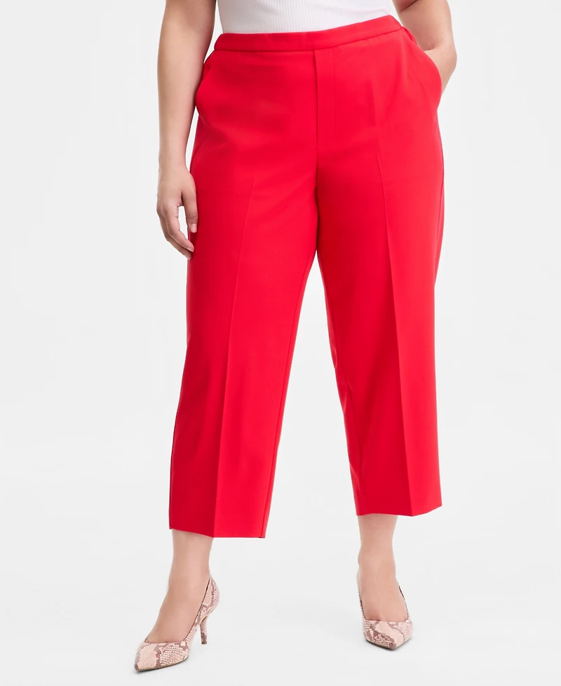 I.n.c. International Concepts Plus High Rise Pull-On Cropped Pants, Macy's Exclusive