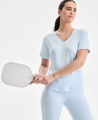 Id Ideology Women's V-Neck Short-Sleeve Performance Tee, Macy's Exclusive