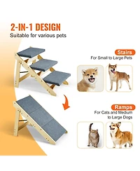 Cozito Convertible 3-Step Wooden Pet Stairs & Ramp