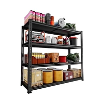 Lovmor -Tier 48 in W x 72 in H x 18 in D Adjustable Solid Plate Heavy Duty Metal Shelving Unit