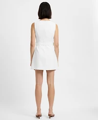 French Connection Women's Azra Twill Belted Back Zipper Mini Dress