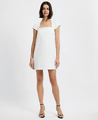 French Connection Women's Square Neck Whisper Cap Sleeve Shift Mini Dress