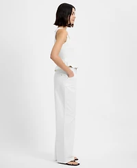 French Connection Women's Inez Twill Square Neck Peplum Top