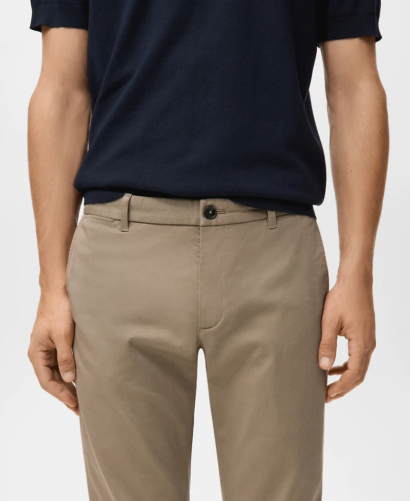 Mango Men's Barna Slim-Fit Twill Chino Pants