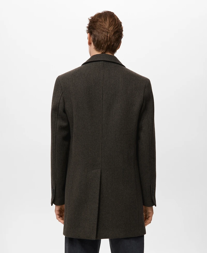 Mango Men's Lightweight Wool Coat