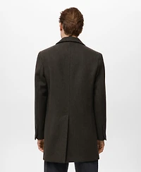 Mango Men's Lightweight Wool Coat