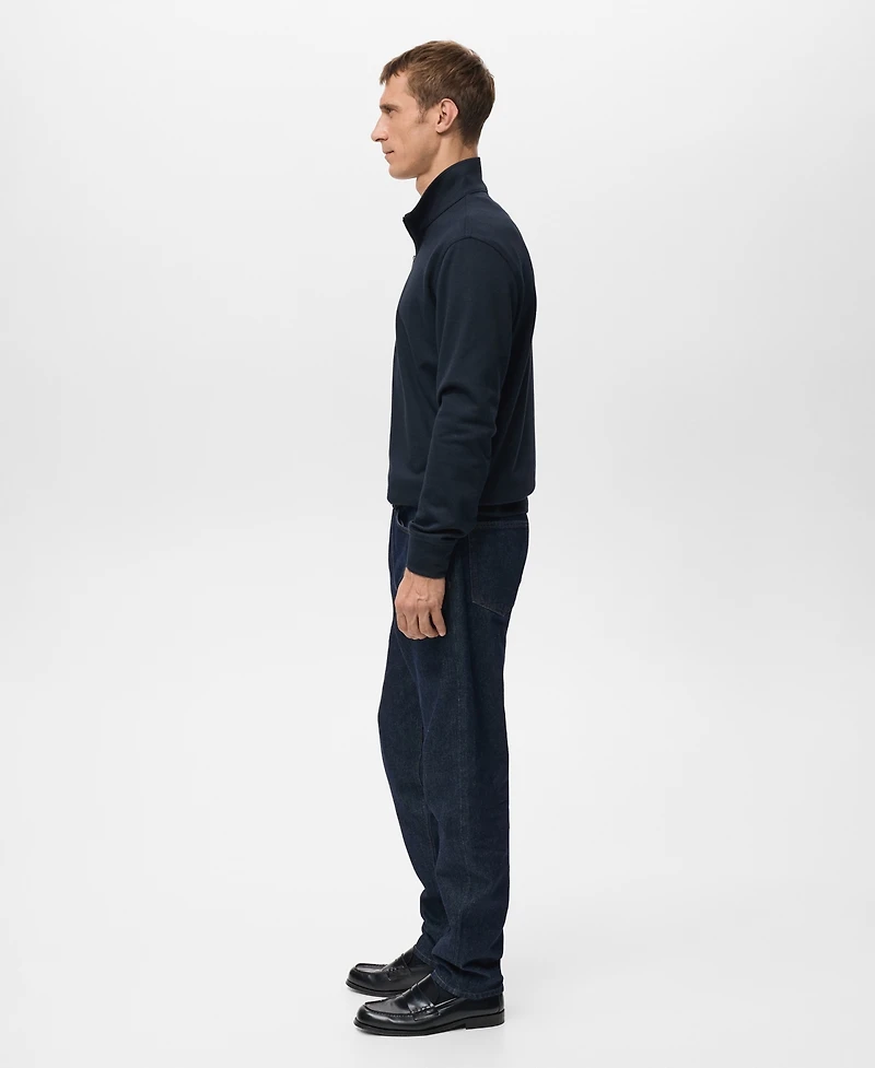 Mango Men's Regular-Fit Zipper-Neck Sweatshirt