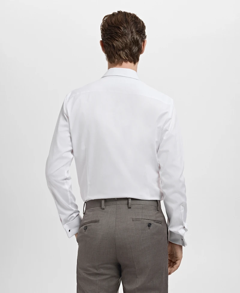 Mango Men's Slim-Fit Twill Fabric Suit Shirt