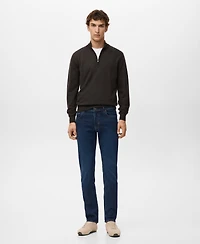 Mango Men's Perkins Collar Merino Wool Sweater