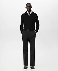Mango Men's Zip Structured Knitted Cardigan