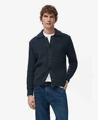 Mango Men's Structured Wool-Blend Cardigan