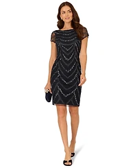 Adrianna Papell Women's Beaded Cap-Sleeve Sheath Dress