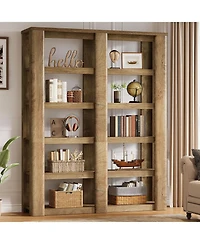Tribesigns 6-Tier Tall Bookshelf, 71-Inch Farmhouse Bookcase with Storage Shelves, Freestanding Large Open Shelving Unit