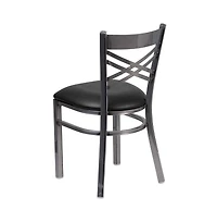 Emma+Oliver 2 Pack Clear Coated "X" Back Metal Restaurant Chair