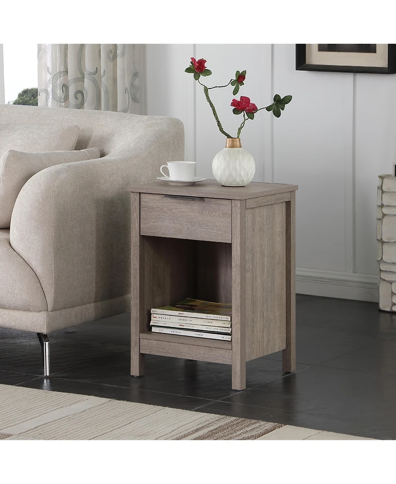 "Cesicia 3-Tier Nightstand with Drawer & Shelf for Bedroom or Living Room"