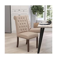 Merrick Lane Falmouth Upholstered Parsons Chair with Nailhead Trim