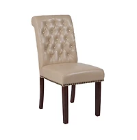 Merrick Lane Falmouth Upholstered Parsons Chair with Nailhead Trim