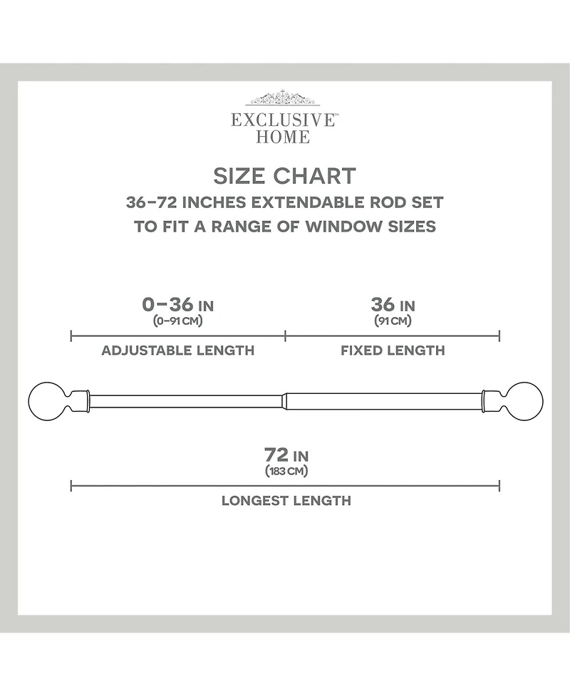 Exclusive Home Diana Single Curtain Rod and Finial Set, Gold