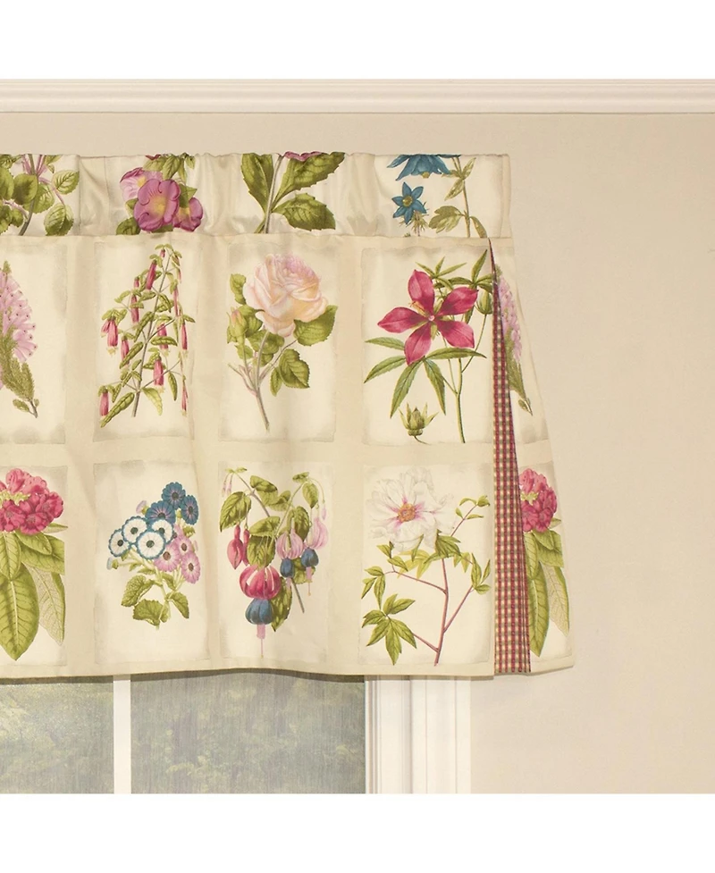 Rlf Home Realistic Study Pleated 100% Cotton with Fully Lined 3" Rod Pocket Valnance for Windows 42" x 18" Blush Rose