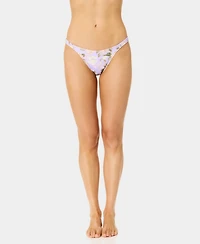 California Waves Women's Blooming Garden Bungee Strap Swim Bottoms