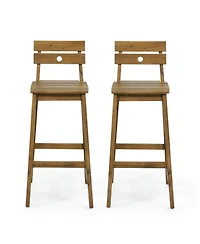 Streamdale Furniture Acacia Wood Bar Stools (Set of 2) - Outdoor/Indoor