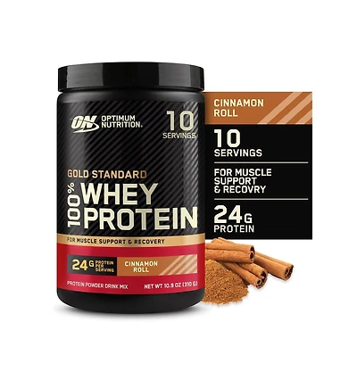 Optimum Nutrition Gold Standard 100% Whey Protein Powder, Cinnamon Roll, 10 Servings
