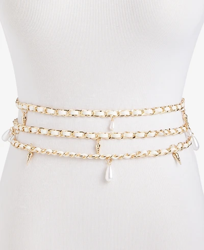 I.n.c. International Concepts Imitation Pearl and Shell Chain Swag Belt, Macy's Exclusive
