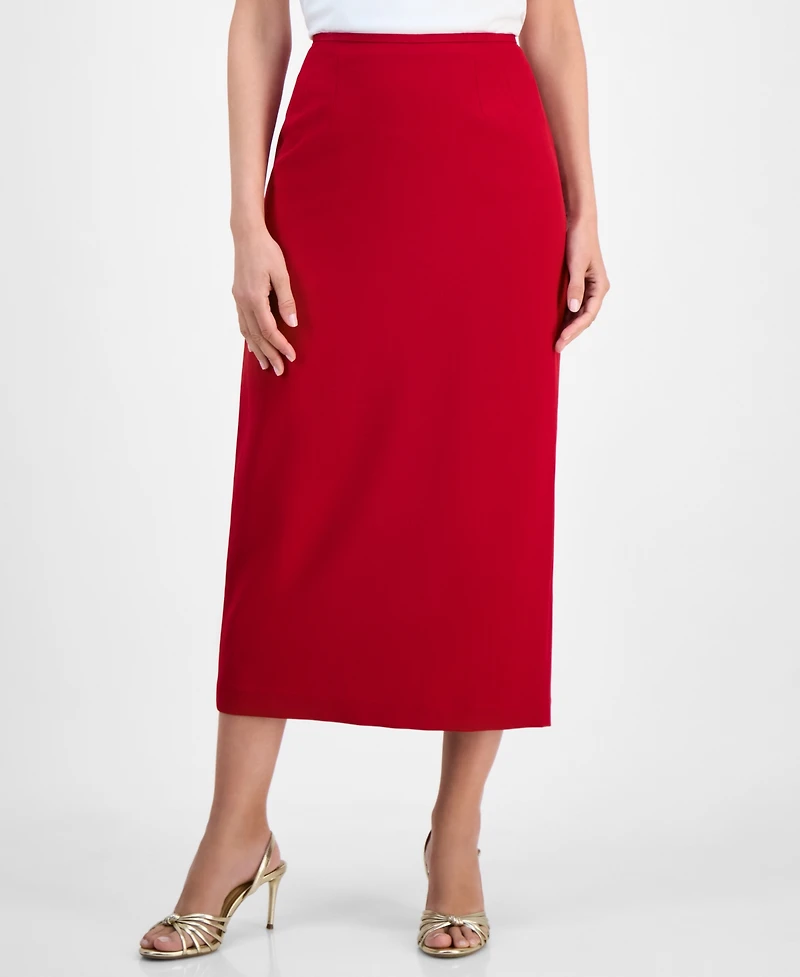 Kasper Women's Stretch Crepe Column Midi Skirt