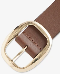 I.n.c International Concepts Centerbar Oval Buckle Leather Belt, Macy's Exclusive